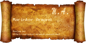 Marinkor Armand névjegykártya